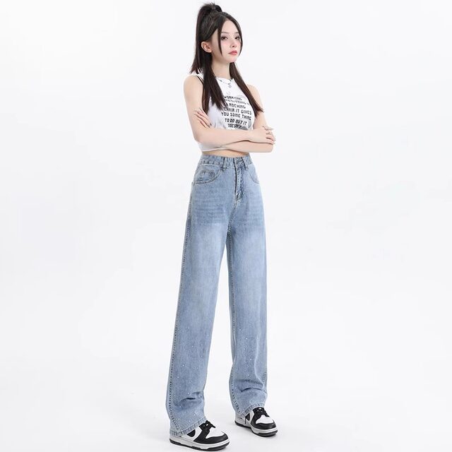 La Chapelle Puella 2025 new hot autumn and winter velvet straight jeans for women loose and wide