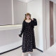 Fat fairy Yingying large size women's clothing fat mm spring and summer flesh-covering temperament cardigan tea break floral suspender dress set
