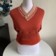 Winter loose large size middle-aged and elderly mother's clothing plus velvet thickened V-neck short sweater old lady grandma top for women