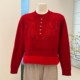 Winter elderly people's velvet thickened knitted sweater pullover loose and warm middle-aged and elderly mother's all-in-one velvet top