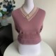 Winter loose large size middle-aged and elderly mother's clothing plus velvet thickened V-neck short sweater old lady grandma top for women