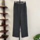 New style straight trousers for women in autumn and winter, spring and autumn elastic solid color loose mother trousers high waist middle-aged women thick trousers