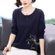 Mom Spring and Autumn Clothing 2025 new autumn clothes wear pure cotton long-sleeved T-shirt for women and middle-aged women's tops loose base shirt