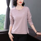 Mom's spring and autumn clothing 2025 new autumn clothes wear pure cotton long-sleeved T-shirt for women, middle-aged and elderly casual tops base shirt