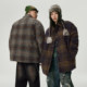NMAX large-size trendy men's winter new tweed jacket plaid down jacket takes into account both temperament and temperature