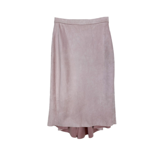 La series counter genuine intellectual solid color suede asymmetric hem long skirt spring and autumn 20012687