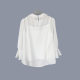 Lap series genuine beautiful beaded lace doll collar 7-quarter sleeve chiffon shirt two-piece set spring and summer 20015326
