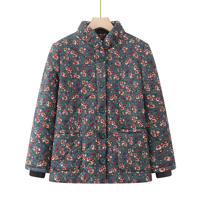 Middle-aged and elderly women plus velvet thickened cotton coat coat fat mother winter extra-large cotton coat grandma warm cotton jacket top
