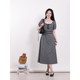 
Xia Dada Large Large Women's French Flocking Square Collar Dress New Slim Puff Sleeve High-end Temperament Long Skirt