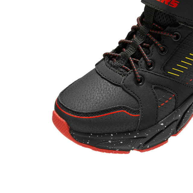 Skechers boys' comfortable, warm and velvet outdoor sports high-top black velvet boots 405339L