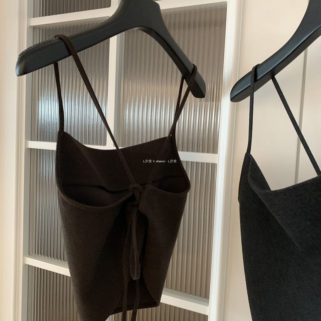 
L girl waitmore woolen suspender layered with Korean autumn and winter vest back strap 620125