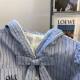 ins bow blue striped hooded shirt college style fashionable waist-hugging and slimming and chic 300 Jin [Jin equals 0.5 kg] fat mm top