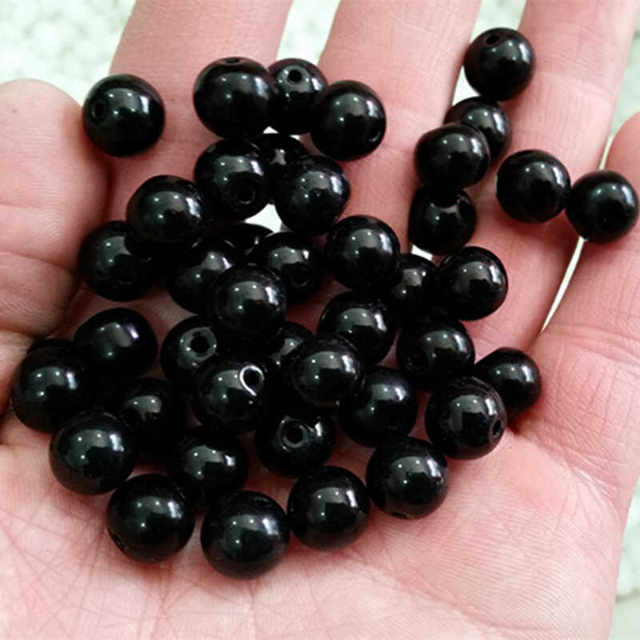 Crystal glass obsidian beads loose beads wholesale black ball beads DIY bracelet with beads light bead bracelet material