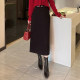Pocket hair, woolen skirt, women's winter 2025 new thin temperament high -waist A -line wild straight long skirt
