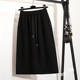 Mid-length elastic skirt brown casual skirt for women's autumn new high-waisted A-line skirt slim sports skirt long skirt
