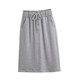 Mid-length elastic cross-covering skirt for women 2023 autumn new high-waisted lace-up A-line skirt casual sports long skirt
