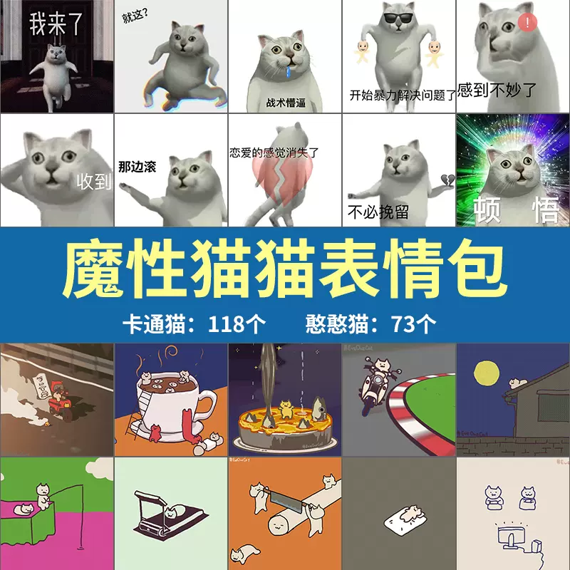 奇怪知识猫猫表情包魔性卡通猫聊天斗图可爱沙雕搞笑表情
