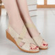 Middle heel sandals for women in summer 2025 new leather heel flat beef tendon soft sole non-slip middle-aged and elderly mother fish mouth shoes