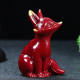 Cinnabar Fox Tea Pets Carving Hand to Decorate Zijin Living Room Crafts Furniture Home Town Desktop Fortune