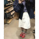 Korean gentle white mid-skirt for women with high waist A-line slim simple commuting versatile mid-skirt