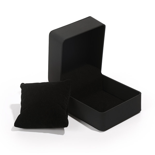 High-end watch box gift box black matte PU leather high-end watch box storage box single customized logo packaging box