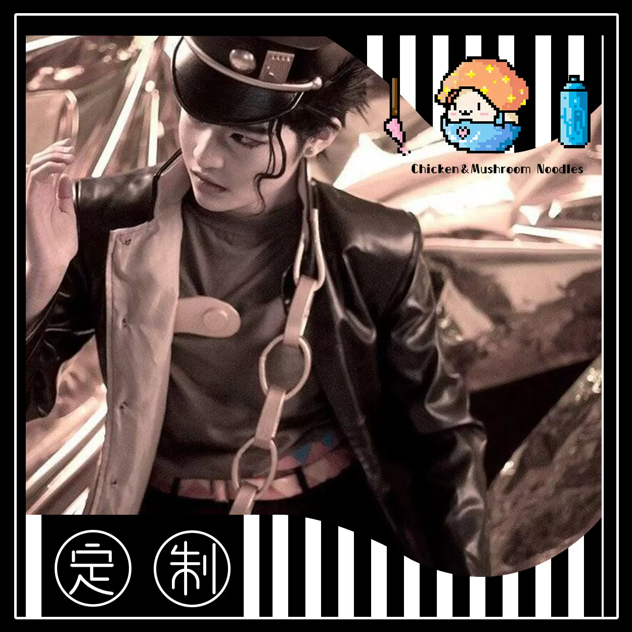 香菇鸡肉面 Jojo的奇妙冒险空条承太郎帽子cos道具
