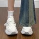 
Pull back women's shoes 2025 autumn and winter new white shoes leather and velvet second cotton dad shoes versatile thick-soled sneakers