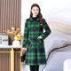 Mother's spring, autumn and winter cotton plaid long coat, middle-aged and elderly women's large size loose mid-length thickened coat