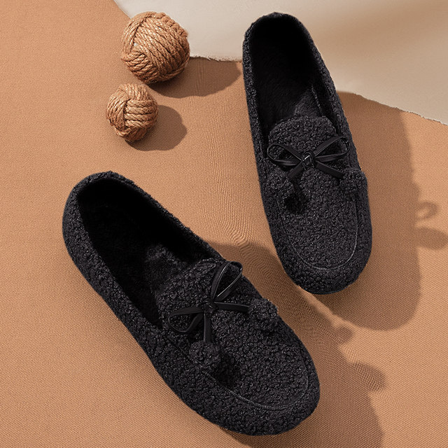 Doudou shoes women's velvet 2025 winter thickened old Beijing cloth shoes for outer wear one-on-two cotton shoes warm furry shoes