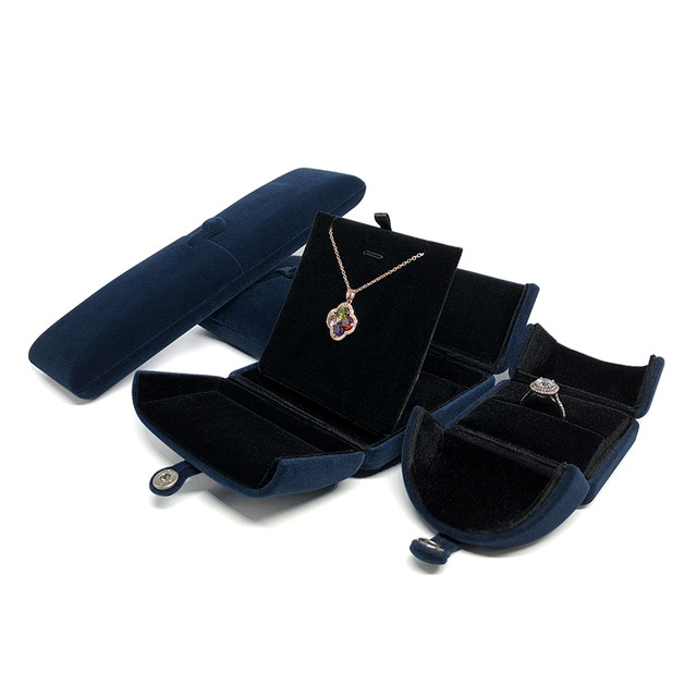 Jewelry packaging box creative double-opening cloth pearl box small jewelry storage box ring pendant bracelet box wedding