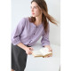 betu 100-tu Chinese style folding purple shirt for women with 7-quarter sleeves 2025 summer new round neck temperament shirt
