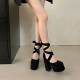 Sexy 15cm hatred sky high show shoes waterproof platform thick heel high heel shoes elegant thick Mary Zhen single shoes