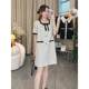 Large size small fragrant style dress for women 2025 summer new fat mm slim French temperament high-end short-sleeved skirt