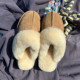Women's fur slippers for outer wear, sheepskin and fur all-in-one toe-toe slippers, snow boots, platform slippers, lazy cotton shoes, winter
