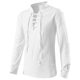 European and American retro men's stand-up collar tied rope solid color shirt, medieval long-sleeved loose game clothing stage dress