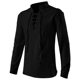 European and American retro men's stand-up collar tied rope solid color shirt, medieval long-sleeved loose game clothing stage dress