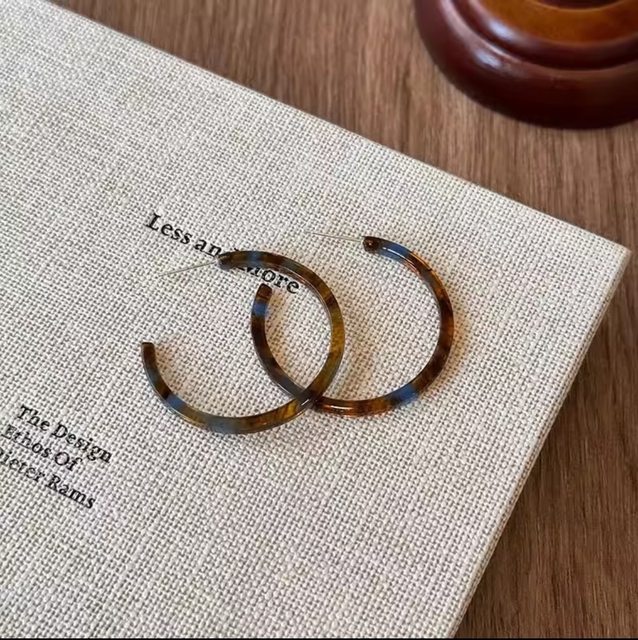 Leopard amber earrings for women autumn and winter 2025 new popular high-end earrings retro Hong Kong style large earrings hoops