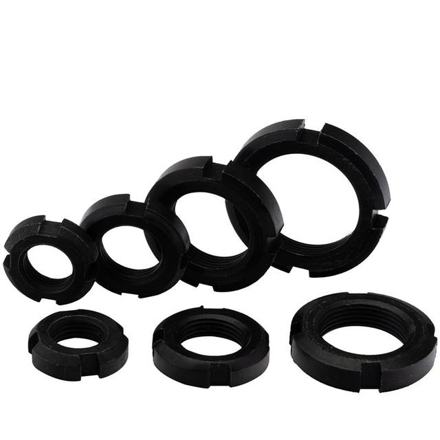 Round nut national standard lock nut slotted stop screw nut four slots and cap m10m12m16m20-m200