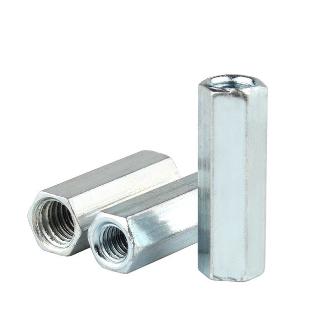 Iron galvanized hexagonal extended nut pillar screw screw cylindrical pillar connection screw cylinder round connecting nut M6-M12
