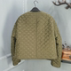 European large-size cotton jacket genuine leather round neck sheepskin loose diamond lattice on both sides wearing motorcycle jacket for women 2025 winter