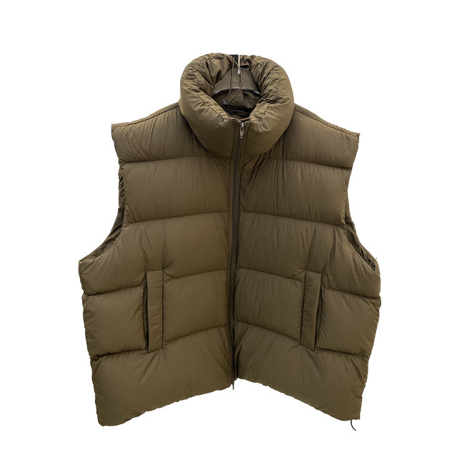 LULU classic simple stand collar warm white duck down casual loose oversize down vest for men and women