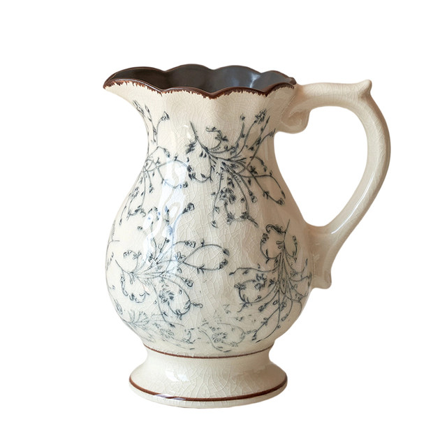 Vase ornaments new Chinese style ice cracked glaze blue and white porcelain vase ceramic living room hydroponic home decoration retro high-end sense