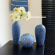 Vase ornaments, living room flower arrangement, light luxury home decoration, Jingdezhen ceramic blue bubble craft, water-raised flower arrangement, small
