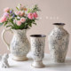 Vase ornaments new Chinese style ice cracked glaze blue and white porcelain vase ceramic living room hydroponic home decoration retro high-end sense
