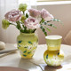 New Chinese style hand-painted ceramic vase ornaments, living room flower arrangements, high-end light luxury style home decorations, housewarming gifts