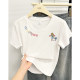 2025 summer new design V-neck front shoulder short-sleeved T-shirt for women with slimming and flesh-covering basic versatile top