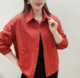 
Spring and Autumn New Style Shirt Jacket Slimming Versatile Solid Color Single Breakfast Loose Solid Color Lapel Top Age Reducing Mother's Wear