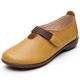 2025 Summer New Genuine Leather Women's Shoes Soft Leather Comfortable Large Size Single Shoes Flat Casual Mom Shoes Soft Sole Maternity Shoes