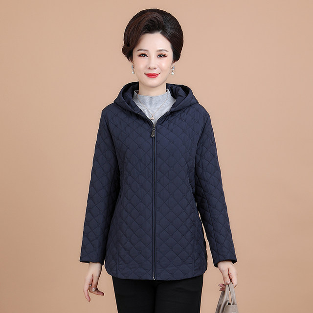 Middle-aged and elderly autumn and winter cotton-padded clothes for women and mothers, short cotton-padded jackets, thin cotton-padded clothes, large-size quilted jackets, 60 and 50 years old
