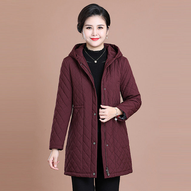 Middle-aged and elderly people's autumn and winter clothes, women's cotton jacket, elderly fat mothers, cotton clothes, jacket, plus size 50 years old, 60 years old
